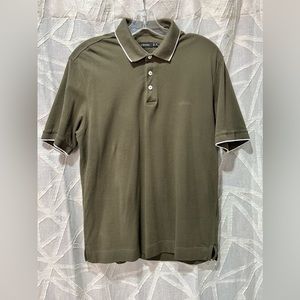 Z Zegna Green Stretch Cotton Polo Shirt with Logo